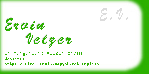 ervin velzer business card